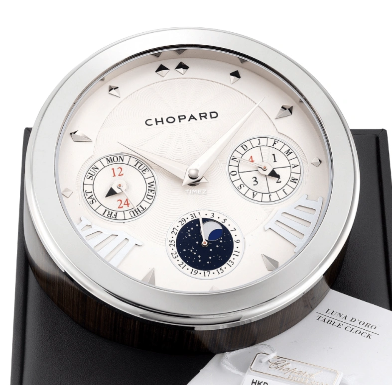 Chopard,Other 120mm,120mm,Brass,Silver White,Quartz,Moonphase,Perpetual Calendar,Leap Year,Month,In-house Caliber,Round,CHP02368