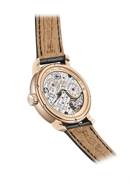 Chopard,L.U.C 40mm,40mm,Rose Gold,Dual,Gold,Black,Handwound,Power Reserve Indicator,Jumping Hours,161977,161977-5010