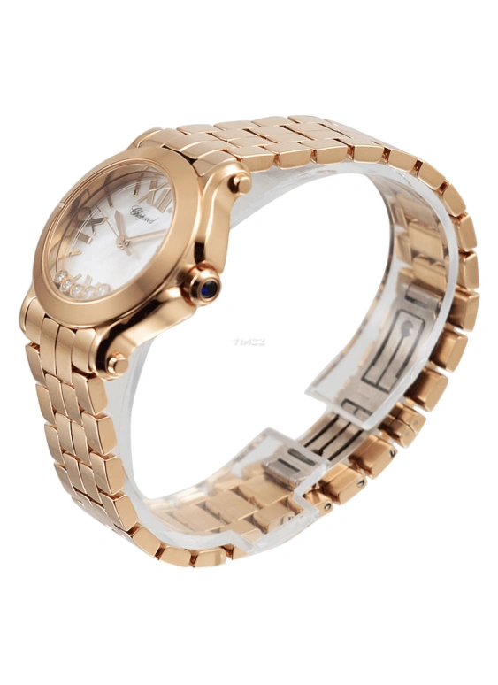 Chopard,Happy Diamonds 30mm,30mm,Rose Gold,White,Quartz,Sapphire,Round,274189,274189-5003