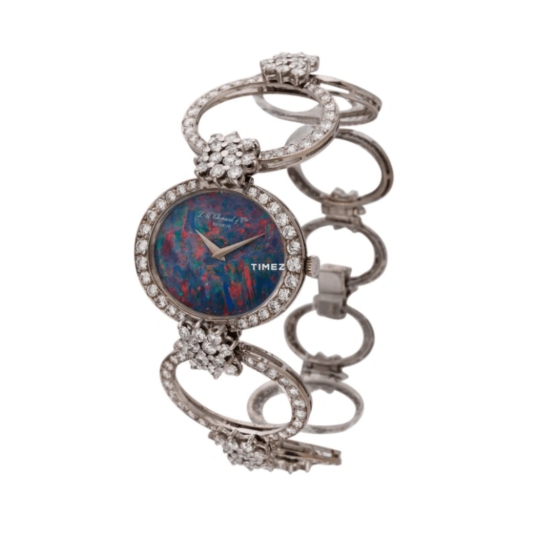Chopard,L.U.C 31.10mm,31.10mm,White Gold,Multi-Color,Handwound,Sapphire,Oval,5029,5029-1