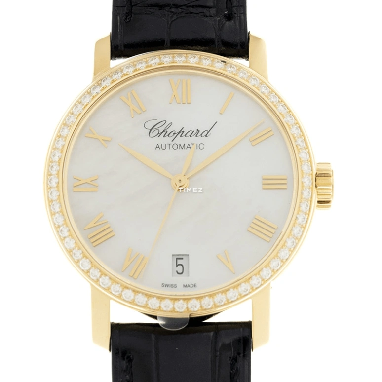 Chopard,Classic 33mm,33mm,Yellow Gold,White,Automatic,Day,Sapphire,134200,134200-0001