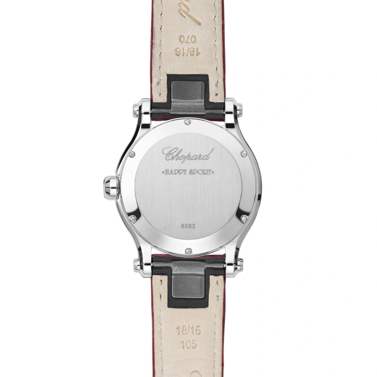 Chopard,Happy Sport 36mm,36mm,Stainless Steel,Red,White,Sapphire,Seconds,278582,278582-3005