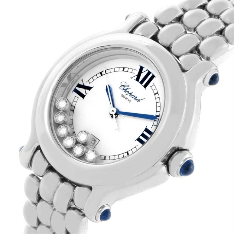Chopard,Happy Diamonds 33mm,33mm,Stainless Steel,White,Quartz,Day,Sapphire,Crystal Glass,278236,278236-3005