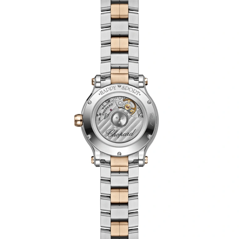 Chopard,Happy Sport 33mm,33mm,Stainless Steel,Ocean Blue,Silver,Blue,Gold,Automatic,42hours,In-house Caliber,278608,278608-6004