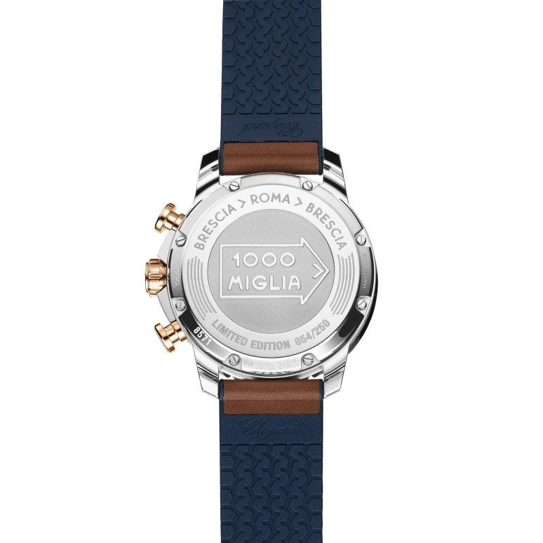 Chopard,Mille Miglia 44mm,44mm,Stainless Steel,Silver,Blue,Red,Sapphire,Crystal Glass,Setting,168571,168571-6004