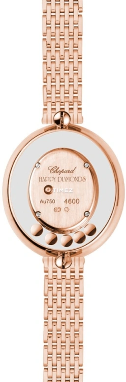 Chopard,Happy Diamonds 28.80x25.80mm,28.80x25.80mm,Rose Gold,Silver White,Quartz,Sapphire,Crystal Glass,Oval,209422,209422-5001