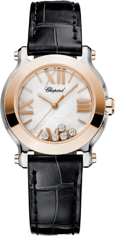 Chopard,Happy Diamonds 30mm,30mm,Stainless Steel,White,Quartz,Sapphire,Crystal Glass,278509,278509-6002