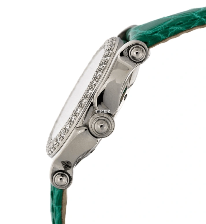 Chopard,Happy Diamonds 32mm,32mm,Stainless Steel,White Gold,Green,Quartz,Sapphire,Round,278429,278429-2001