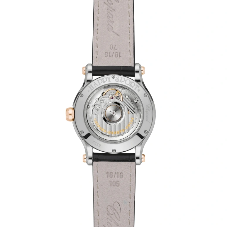 Chopard,Happy Sport 36mm,36mm,Stainless Steel,Rose Gold,White,Automatic,Day,38hours,278559,278559-6006