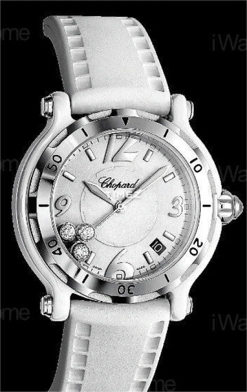 Chopard,Happy Diamonds ,Stainless Steel,White,Quartz,Day,Sapphire,288507,288507-9011