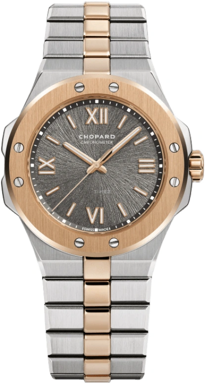 Chopard,Alpine Eagle 36mm,36mm,Rose Gold,Stainless Steel,Grey,Automatic,Date,60hours,298601,298601-6001
