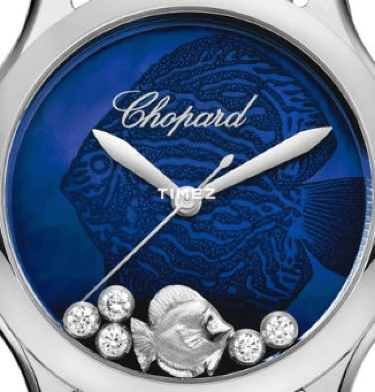 Chopard,Happy Diamonds 36mm,36mm,Stainless Steel,Blue,Automatic,Sapphire,Crystal Glass,Round,278578,278578-3002