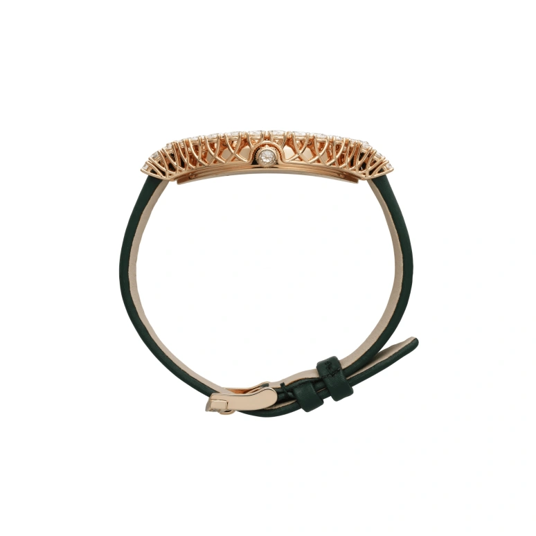 Chopard,L'HEURE DU DIAMANT 40x34.10mm,40x34.10mm,Rose Gold,Green,Quartz,Sapphire,Crystal Glass,Oval,139383,139383-5009