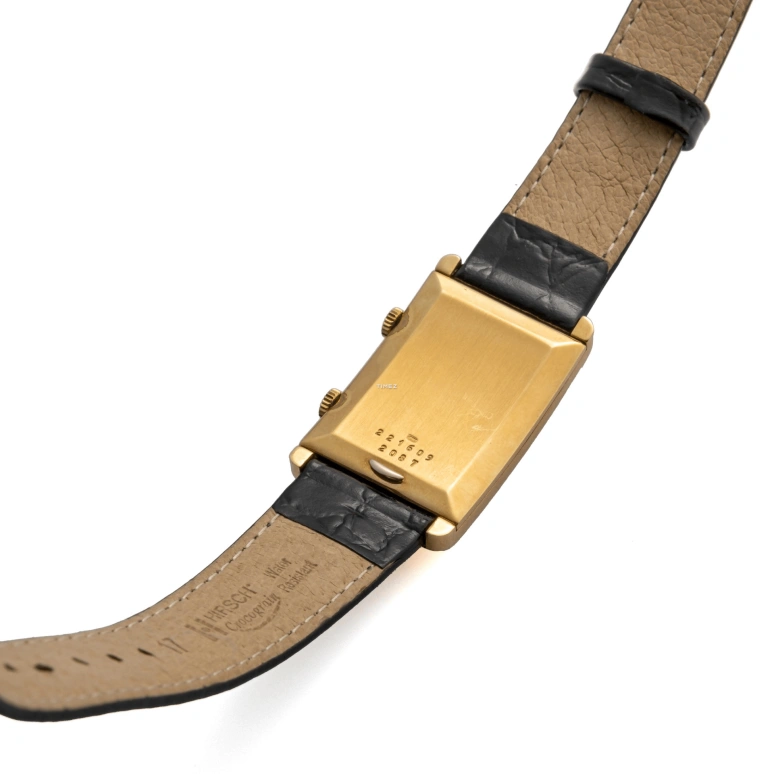 Chopard,Other 36x22mm,36x22mm,Yellow Gold,Champagne,Handwound,Dule Time,Sapphire,Crystal Glass,2087