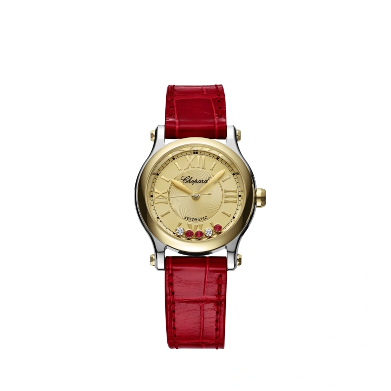 Chopard,Happy Sport 30mm,30mm,Yellow Gold,Stainless Steel,Gold,Automatic,42hours,In-house Caliber,278573,278573-4001