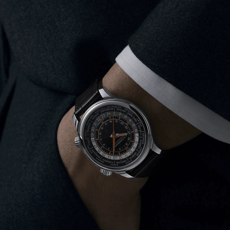 Chopard,L.U.C 42mm,42mm,Stainless Steel,Silver White,Luminous,Black,Orange,Red,Automatic,GMT,跳分,168574,168574-3001
