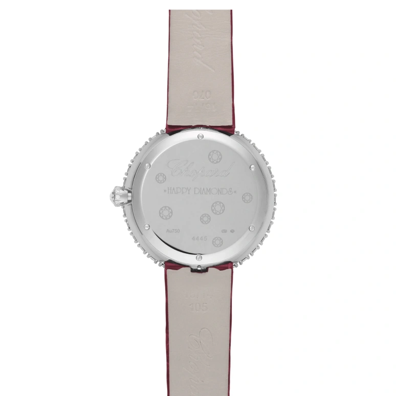 Chopard,Happy Diamonds 37.70mm,37.70mm,White Gold,White,Quartz,Sapphire,Crystal Glass,Round,204445,204445-1006