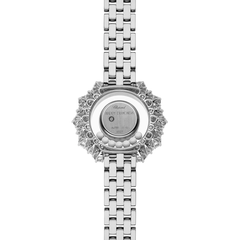 Chopard,Happy Diamonds 36.30mm,36.30mm,White Gold,Silver White,Quartz,Sapphire,Crystal Glass,Round,209437,209437-1601
