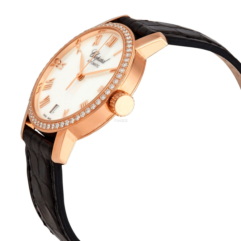 Chopard,Classic 33.50mm,33.50mm,Rose Gold,White,Quartz,Day,Sapphire,Crystal Glass,134200,134200-5001