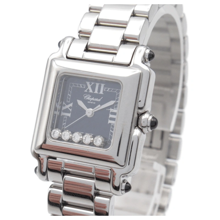 Chopard,Happy Sport 23mm,23mm,Stainless Steel,Black,Quartz,Sapphire,Crystal Glass,Square,27,27/8893-23