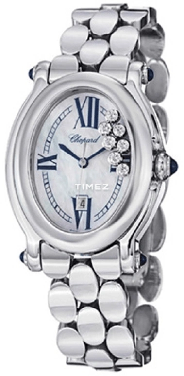 Chopard,Happy Diamonds 34x30mm,34x30mm,Stainless Steel,Silver White,White,Quartz,Day,Sapphire,278418,278418-3004