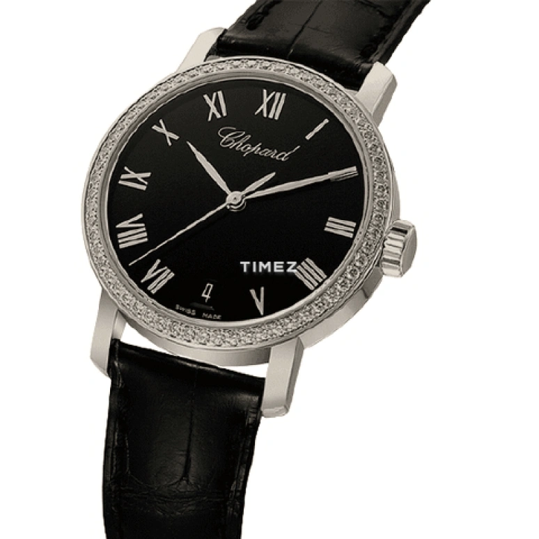 Chopard,Classic 33mm,33mm,White Gold,Black,Handwound,Day,Sapphire,134200,134200-1001