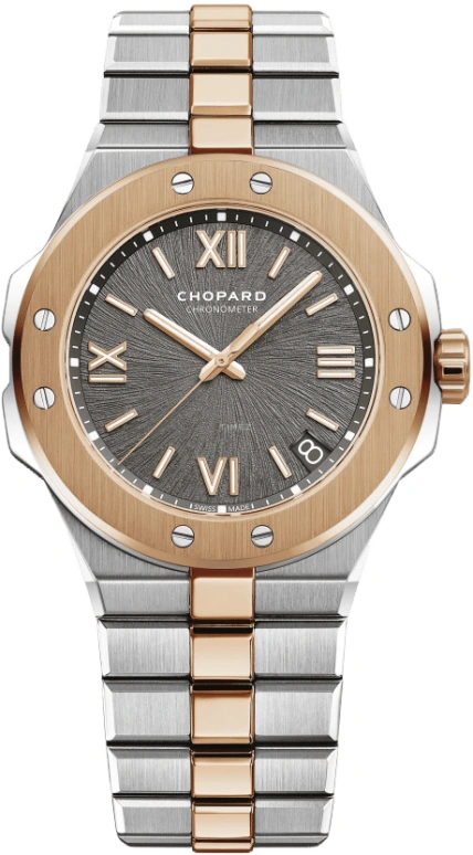 Chopard,Alpine Eagle 41mm,41mm,Rose Gold,Stainless Steel,Grey,Automatic,Date,60hours,298600,298600-6001