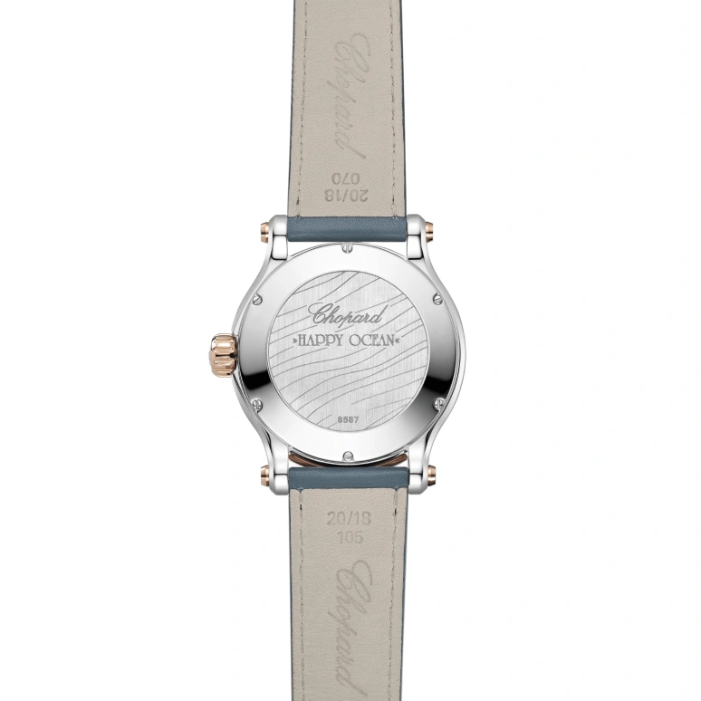 Chopard,Happy Diamonds 40mm,40mm,Stainless Steel,Rose Gold,Blue,Automatic,60hours,In-house Caliber,278587,278587-6001