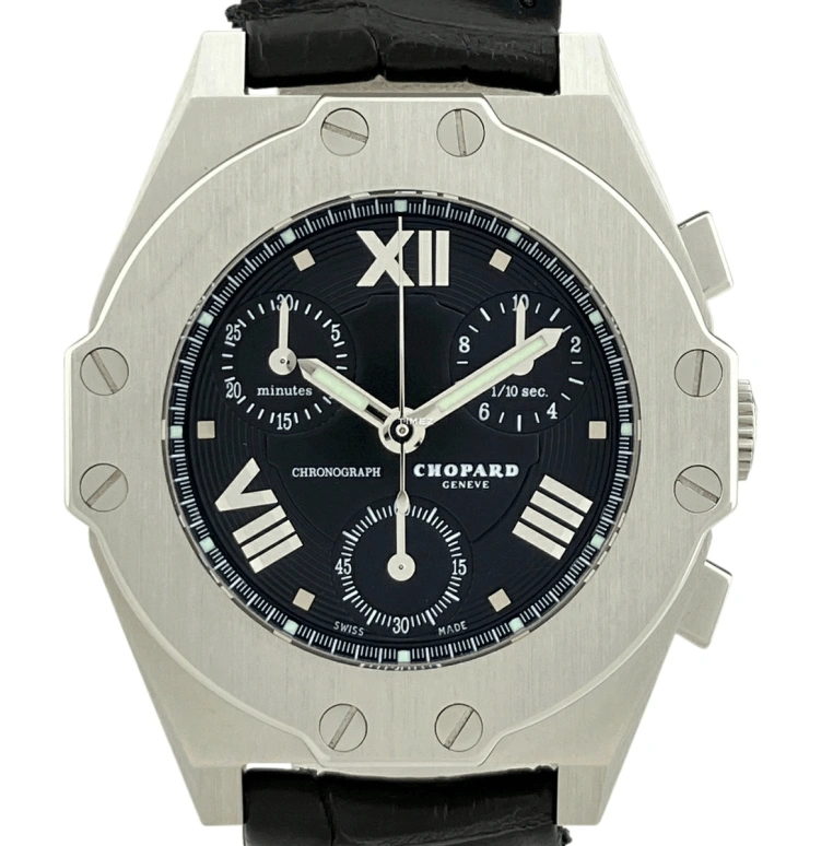 Chopard,Alpine Eagle 32mm,32mm,Stainless Steel,Black,Quartz,Chronograph,Sapphire,Crystal Glass,25,25/8392