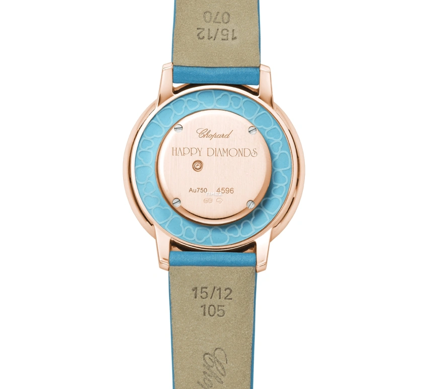 Chopard,Happy Diamonds 32mm,32mm,Rose Gold,Blue,Quartz,Sapphire,Crystal Glass,Round,209429,209429-5104