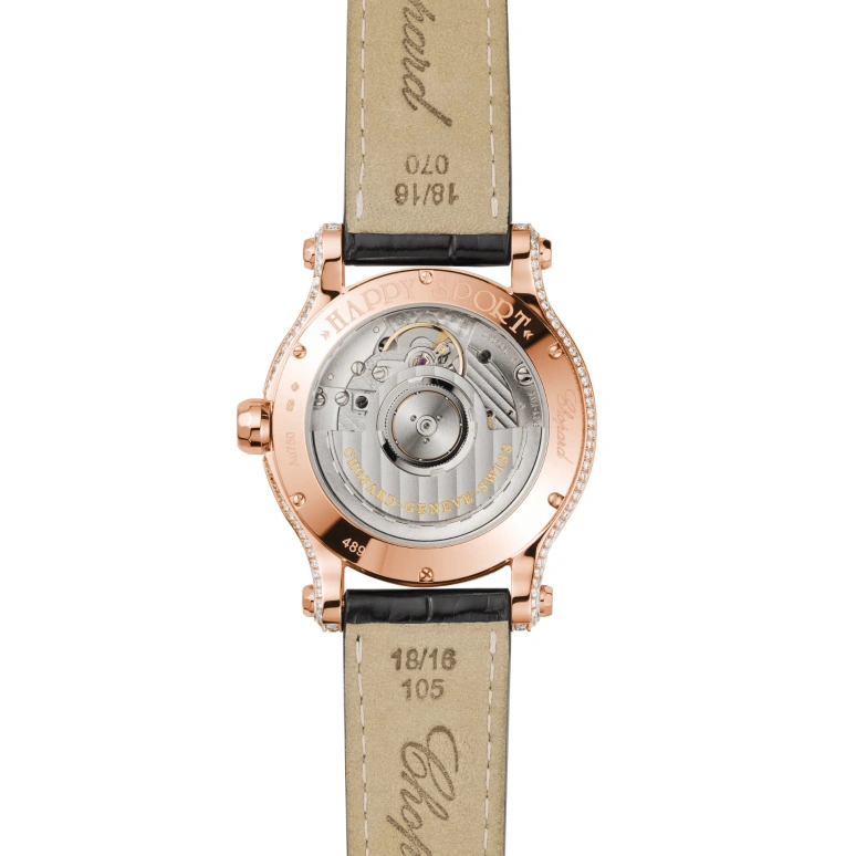Chopard,Happy Sport 36mm,36mm,Rose Gold,Gold,Sapphire,Crystal Glass,Setting,Diamonds,274891,274891-5001