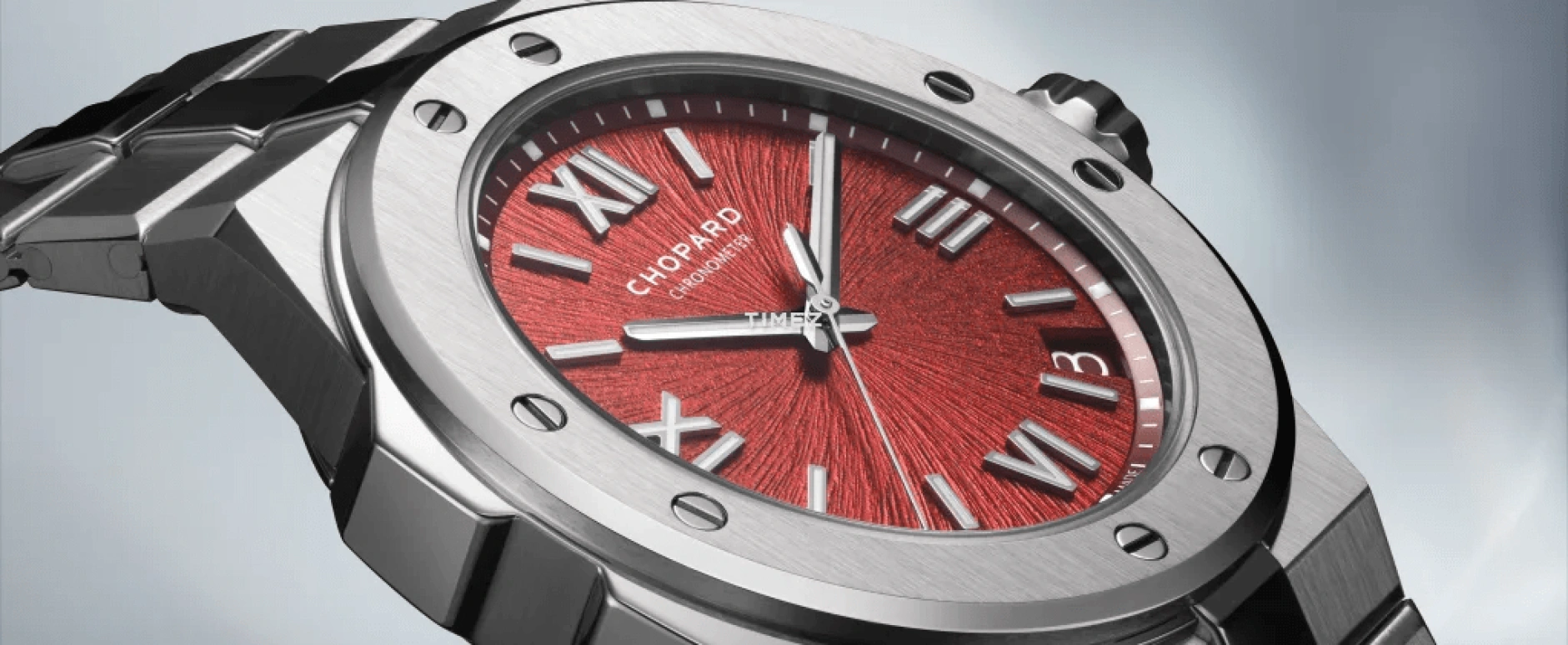 Chopard,Alpine Eagle 41mm,41mm,Stainless Steel,Red,Automatic,Day,Sapphire,Crystal Glass,298600,298600-3023