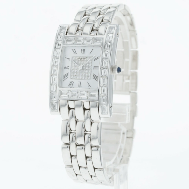 Chopard,Happy Sport 25x35mm,25x35mm,White Gold,Silver,Quartz,Sapphire,Square,445,445-1