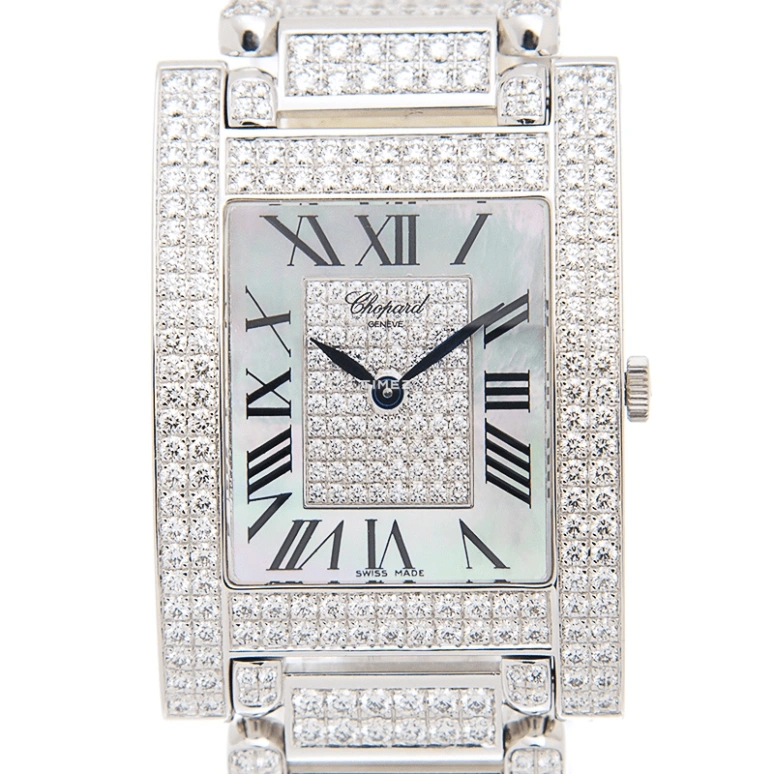 Chopard,Happy Diamonds 28mm,28mm,White Gold,White,Quartz,Sapphire,Rectangular,143483,143483-1002