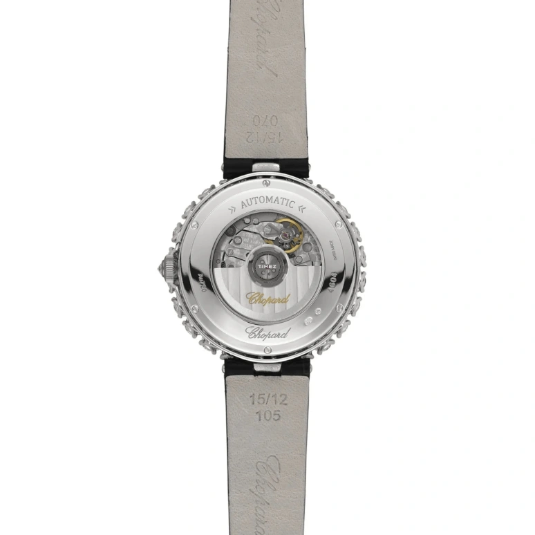 Chopard,Happy Diamonds 35.75mm,35.75mm,White Gold,Blue,Green,Automatic,Sapphire,Crystal Glass,Round,13A419,13A419-1006