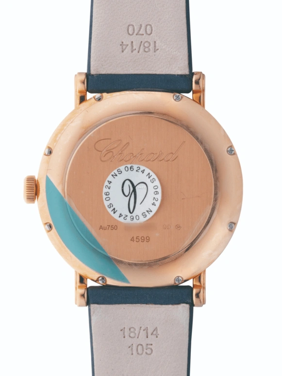 Chopard,Classic 35.50mm,35.50mm,Rose Gold,Silver White,Handwound,Sapphire,Crystal Glass,Round,173154,173154-5211