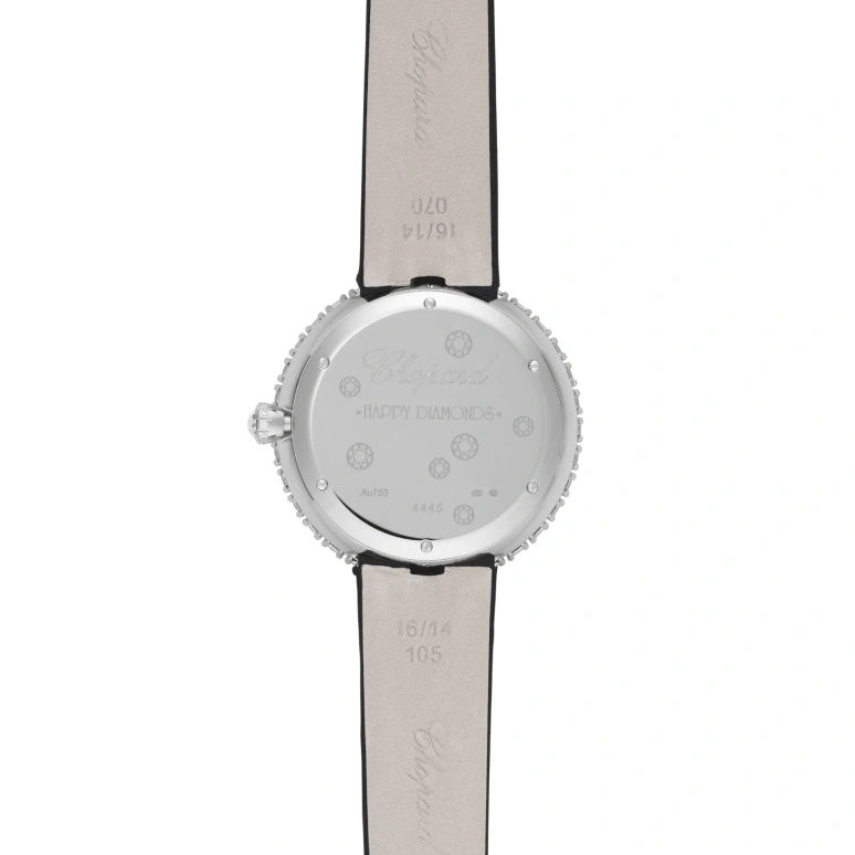 Chopard,Happy Diamonds 37.70mm,37.70mm,White Gold,White,Quartz,Sapphire,Crystal Glass,Round,204445,204445-1001