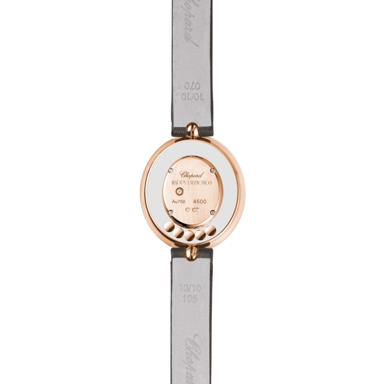 Chopard,Happy Diamonds 28.80x25.80mm,28.80x25.80mm,Rose Gold,White,Quartz,Sapphire,Crystal Glass,Oval,204292,204292-5301