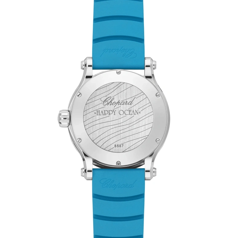 Chopard,Happy Sport 40mm,40mm,Stainless Steel,Turquoise,White,Blue,Stone,Red,Green,Automatic,60hours,In-house Caliber,278587,278587-3001