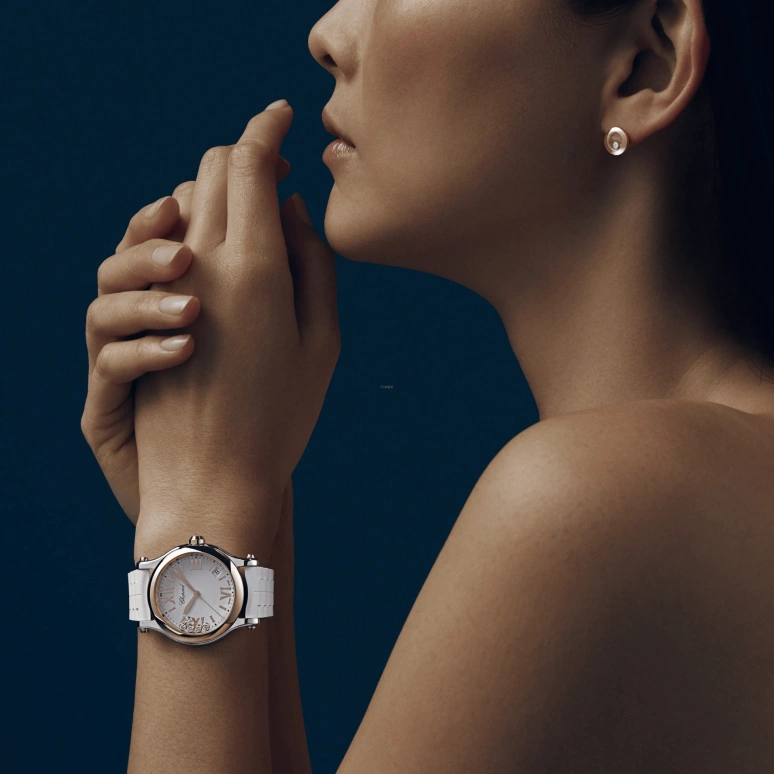 Chopard,Happy Sport 36mm,36mm,Stainless Steel,White,Sapphire,Crystal Glass,Closed,278582,278582-6001