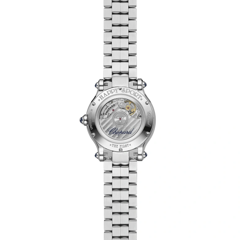 Chopard,Happy Sport 33mm,33mm,Stainless Steel,Blue,Silver,Automatic,42hours,In-house Caliber,278610,278610-3001