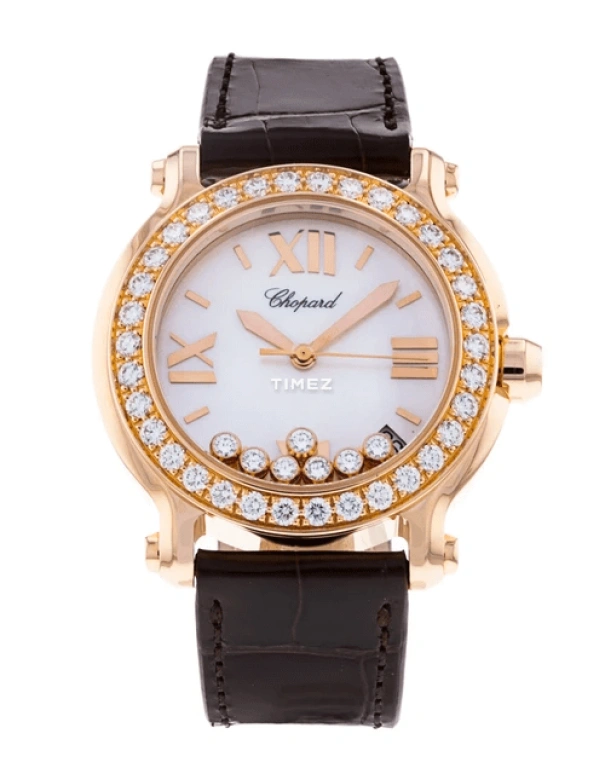 Chopard,Ladies' 36mm,36mm,Rose Gold,White,Quartz,Ion-X,Round,277473,277473-5002