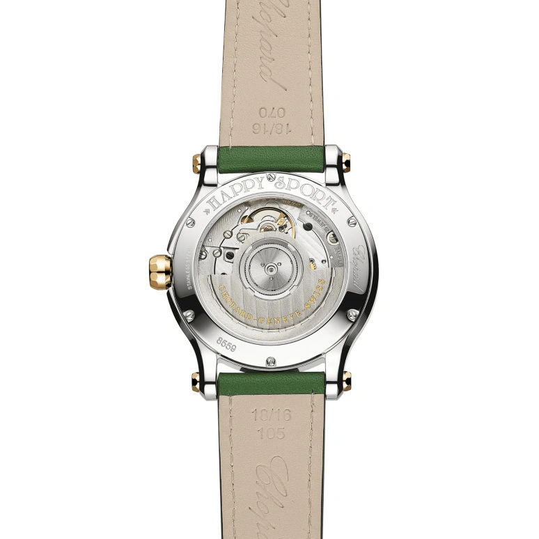 Chopard,Happy Sport 36mm,36mm,Stainless Steel,Green,Sapphire,Seconds,278559,278559-6023