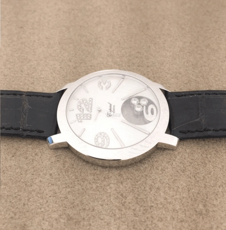 Chopard,Happy Diamonds 40mm,40mm,White Gold,White,Quartz,Sapphire,Round,207449,207449-1002