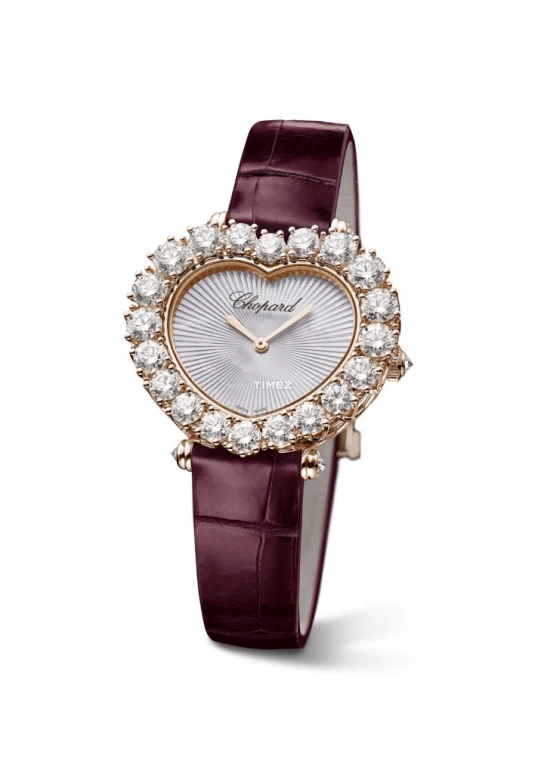 Chopard,L'HEURE DU DIAMANT 34x29.90mm,34x29.90mm,Rose Gold,Pink,Handwound,Sapphire,Crystal Glass,Other,13A439,13A439-5100