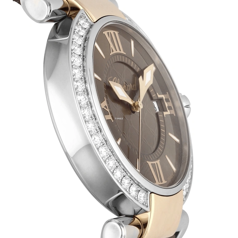 Chopard,IMPERIALE 36mm,36mm,Stainless Steel,Rose Gold,Coffee,Brown,Quartz,Day,Sapphire,388532,388532-6013
