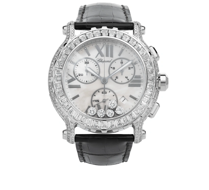 Chopard,Happy Diamonds 42mm,42mm,White Gold,White,Quartz,Chronograph,Day,283582,283582-1002