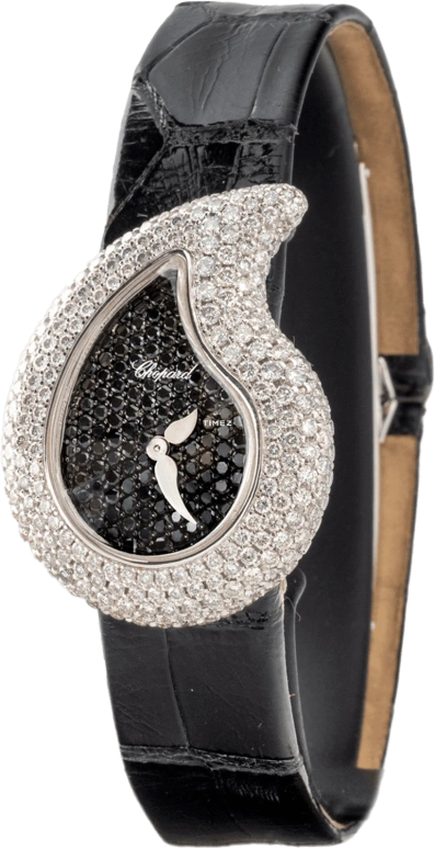 Chopard,Happy Diamonds ,White Gold,Black,Quartz,Sapphire,Silver,436700,436700-1007
