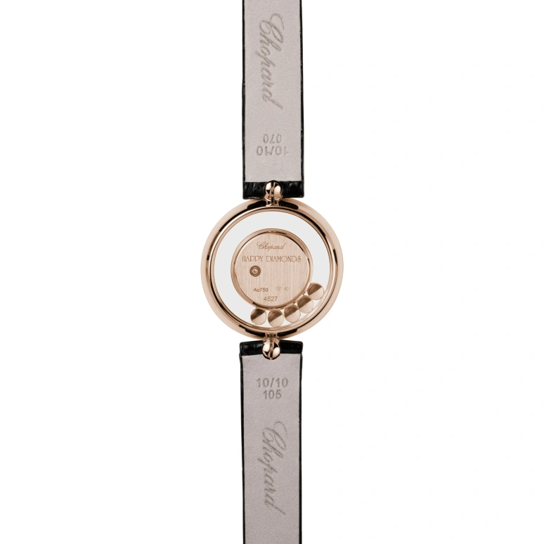 Chopard,Happy Diamonds 25.80mm,25.80mm,Rose Gold,Silver White,Quartz,Sapphire,Crystal Glass,Round,203957,203957-5214