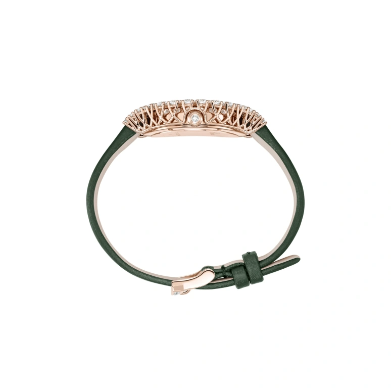 Chopard,L'HEURE DU DIAMANT 34.20x29.40mm,34.20x29.40mm,Rose Gold,Green,Quartz,Sapphire,Crystal Glass,Tonneau,139384,139384-5011